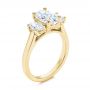 18k Yellow Gold 18k Yellow Gold Three Stone Oval Diamond Engagement Ring - Three-Quarter View -  106436 - Thumbnail