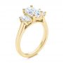 14k Yellow Gold 14k Yellow Gold Three Stone Oval Diamond Engagement Ring - Three-Quarter View -  106436 - Thumbnail