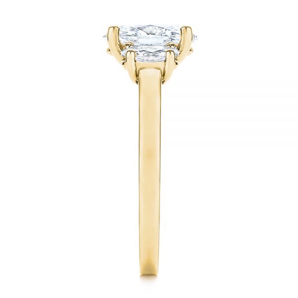 18K Yellow Gold Side Stones Ring Setting #JS1332Y18