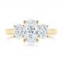 14k Yellow Gold 14k Yellow Gold Three Stone Oval Diamond Engagement Ring - Top View -  106436 - Thumbnail