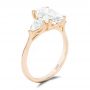 18k Rose Gold 18k Rose Gold Three Stone Oval Engagement Ring With Pear Shape Accents - Three-Quarter View -  107435 - Thumbnail
