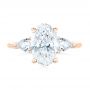 18k Rose Gold 18k Rose Gold Three Stone Oval Engagement Ring With Pear Shape Accents - Top View -  107435 - Thumbnail