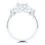 14k White Gold 14k White Gold Three Stone Oval Engagement Ring With Pear Shape Accents - Front View -  107435 - Thumbnail