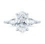 Platinum Platinum Three Stone Oval Engagement Ring With Pear Shape Accents - Top View -  107435 - Thumbnail