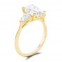 18k Yellow Gold 18k Yellow Gold Three Stone Oval Engagement Ring With Pear Shape Accents - Three-Quarter View -  107435 - Thumbnail
