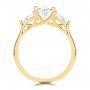 14k Yellow Gold Three Stone Oval Engagement Ring With Pear Shape Accents - Front View -  107435 - Thumbnail
