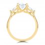 14k Yellow Gold Three Stone Oval Engagement Ring With Pear Shape Accents - Front View -  107435 - Thumbnail