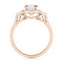 14k Rose Gold 14k Rose Gold Three-stone Oval And Half Moon Diamond Engagement Ring - Front View -  105118 - Thumbnail