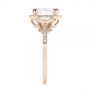 14k Rose Gold 14k Rose Gold Three-stone Oval And Half Moon Diamond Engagement Ring - Side View -  105118 - Thumbnail