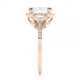 18k Rose Gold 18k Rose Gold Three-stone Oval And Half Moon Diamond Engagement Ring - Side View -  105118 - Thumbnail
