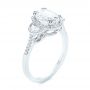  Platinum Platinum Three-stone Oval And Half Moon Diamond Engagement Ring - Three-Quarter View -  105118 - Thumbnail