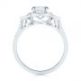 14k White Gold Three-stone Oval And Half Moon Diamond Engagement Ring - Front View -  105118 - Thumbnail