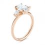 18k Rose Gold 18k Rose Gold Three Stone Oval And Pear Diamond Engagement Ring - Three-Quarter View -  105122 - Thumbnail
