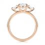 14k Rose Gold 14k Rose Gold Three Stone Oval And Pear Diamond Engagement Ring - Front View -  105122 - Thumbnail