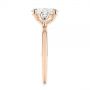 18k Rose Gold 18k Rose Gold Three Stone Oval And Pear Diamond Engagement Ring - Side View -  105122 - Thumbnail