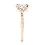 18k Rose Gold 18k Rose Gold Three Stone Oval And Pear Diamond Engagement Ring - Side View -  105122 - Thumbnail
