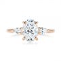 14k Rose Gold 14k Rose Gold Three Stone Oval And Pear Diamond Engagement Ring - Top View -  105122 - Thumbnail