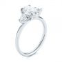 18k White Gold 18k White Gold Three Stone Oval And Pear Diamond Engagement Ring - Three-Quarter View -  105122 - Thumbnail