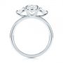 14k White Gold 14k White Gold Three Stone Oval And Pear Diamond Engagement Ring - Front View -  105122 - Thumbnail