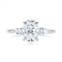 Platinum Platinum Three Stone Oval And Pear Diamond Engagement Ring - Top View -  105122 - Thumbnail