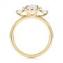 14k Yellow Gold Three Stone Oval And Pear Diamond Engagement Ring - Front View -  105122 - Thumbnail