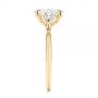 14k Yellow Gold Three Stone Oval And Pear Diamond Engagement Ring - Side View -  105122 - Thumbnail