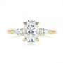 18k Yellow Gold 18k Yellow Gold Three Stone Oval And Pear Diamond Engagement Ring - Top View -  105122 - Thumbnail