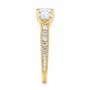 14k Yellow Gold 14k Yellow Gold Three Stone Oval And Round Diamond Engagement Ring - Side View -  104871 - Thumbnail
