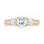 14k Yellow Gold 14k Yellow Gold Three Stone Oval And Round Diamond Engagement Ring - Top View -  104871 - Thumbnail