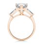 14k Rose Gold 14k Rose Gold Three Stone Pear And Tapered Baguette Diamond Engagement Ring - Front View -  107807 - Thumbnail