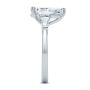 14k White Gold Three Stone Pear And Tapered Baguette Diamond Engagement Ring - Side View -  107807 - Thumbnail