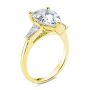 14k Yellow Gold 14k Yellow Gold Three Stone Pear And Tapered Baguette Diamond Engagement Ring - Three-Quarter View -  107807 - Thumbnail