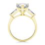 14k Yellow Gold 14k Yellow Gold Three Stone Pear And Tapered Baguette Diamond Engagement Ring - Front View -  107807 - Thumbnail
