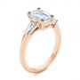14k Rose Gold 14k Rose Gold Three Stone Tapered Baguette Diamond Engagement Ring - Three-Quarter View -  105742 - Thumbnail