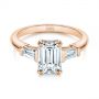 14k Rose Gold 14k Rose Gold Three Stone Tapered Baguette Diamond Engagement Ring - Flat View -  105742 - Thumbnail