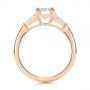 18k Rose Gold 18k Rose Gold Three Stone Tapered Baguette Diamond Engagement Ring - Front View -  105742 - Thumbnail