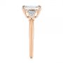 18k Rose Gold 18k Rose Gold Three Stone Tapered Baguette Diamond Engagement Ring - Side View -  105742 - Thumbnail
