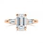 14k Rose Gold 14k Rose Gold Three Stone Tapered Baguette Diamond Engagement Ring - Top View -  105742 - Thumbnail