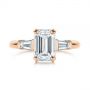18k Rose Gold 18k Rose Gold Three Stone Tapered Baguette Diamond Engagement Ring - Top View -  105742 - Thumbnail