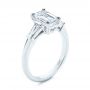 14k White Gold 14k White Gold Three Stone Tapered Baguette Diamond Engagement Ring - Three-Quarter View -  105742 - Thumbnail