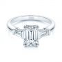  Platinum Three Stone Tapered Baguette Diamond Engagement Ring - Flat View -  105742 - Thumbnail