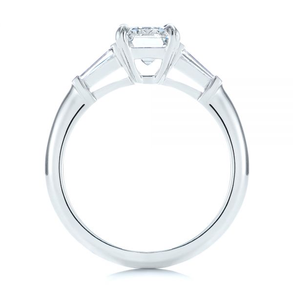 Platinum Three Stone Tapered Baguette Diamond Engagement Ring - Front View - 105742