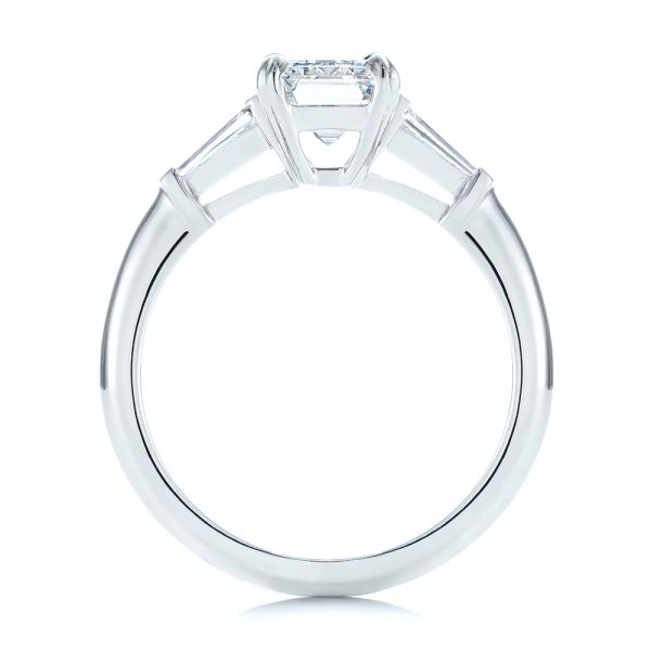  Platinum Three Stone Tapered Baguette Diamond Engagement Ring - Front View -  105742