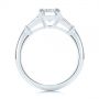 18k White Gold 18k White Gold Three Stone Tapered Baguette Diamond Engagement Ring - Front View -  105742 - Thumbnail