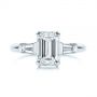  Platinum Three Stone Tapered Baguette Diamond Engagement Ring - Top View -  105742 - Thumbnail