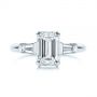 18k White Gold 18k White Gold Three Stone Tapered Baguette Diamond Engagement Ring - Top View -  105742 - Thumbnail