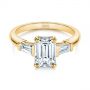 18k Yellow Gold 18k Yellow Gold Three Stone Tapered Baguette Diamond Engagement Ring - Flat View -  105742 - Thumbnail