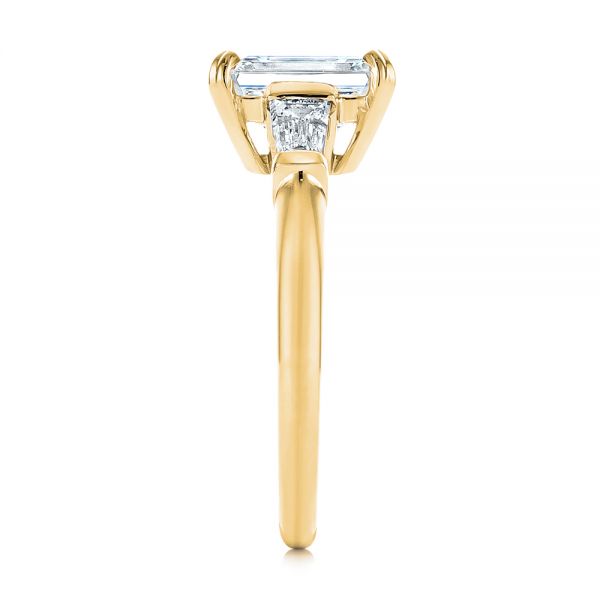 14k Yellow Gold 14k Yellow Gold Three Stone Tapered Baguette Diamond Engagement Ring - Side View -  105742