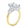 14k Yellow Gold Three Stone Tapered Baguette Engagement Ring - Three-Quarter View -  107806 - Thumbnail