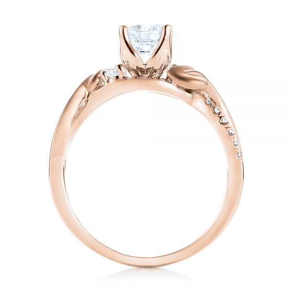 14k Rose Gold And 18K Gold 14k Rose Gold And 18K Gold Three-stone Two-tone Diamond Engagement Ring - Front View - 103105